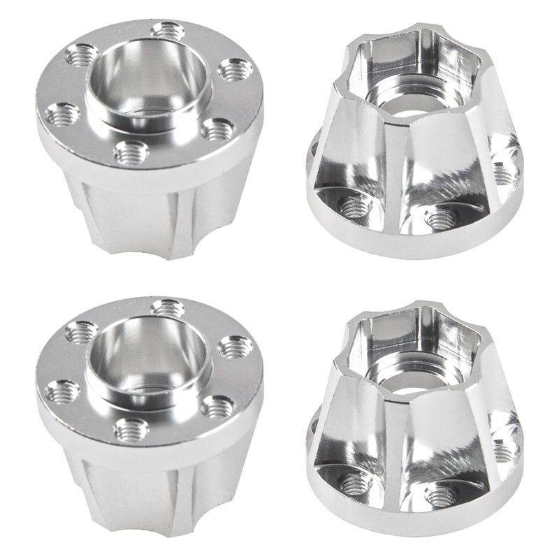 Vgoohobby Metal RC 12mm Wheel Hex Hub Extension Combiner Compatible with 1.9/2.2inch Wheel Rim Axial SCX10 Traxxas TRX4 D90 1/10 RC Crawler (15mm, Silver) - Image 1